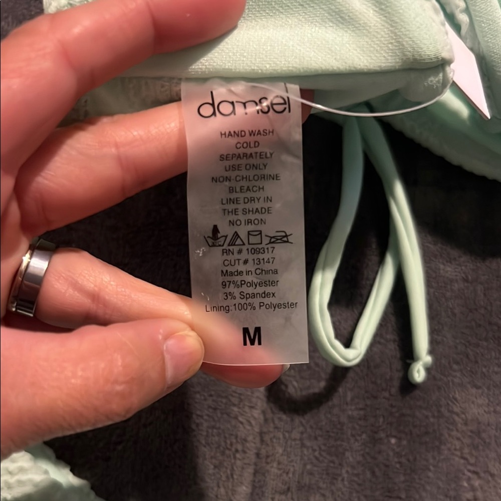 Women’s Mint Green Bikini Set top Medium Bottom Large - Picture 7 of 11